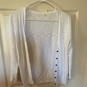 White, light, 3/4 sleeve cardigan